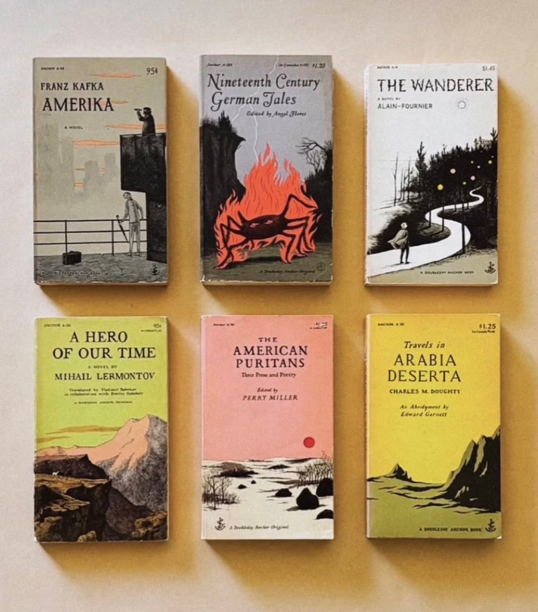 A curated collection of illustrated classic book cover designs